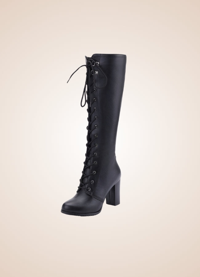Steampunk Goth Black Chunky Boots UK