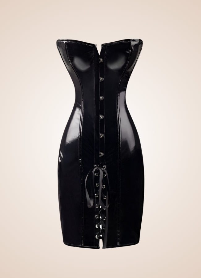 Steampunk Goth Leather Corset Dress UK