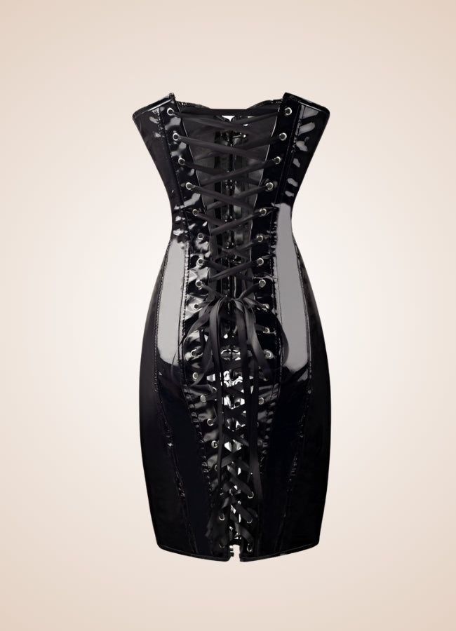 Steampunk Goth Leather Corset Dress UK