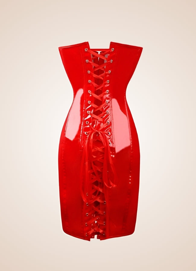Steampunk Goth Leather Corset Dress UK