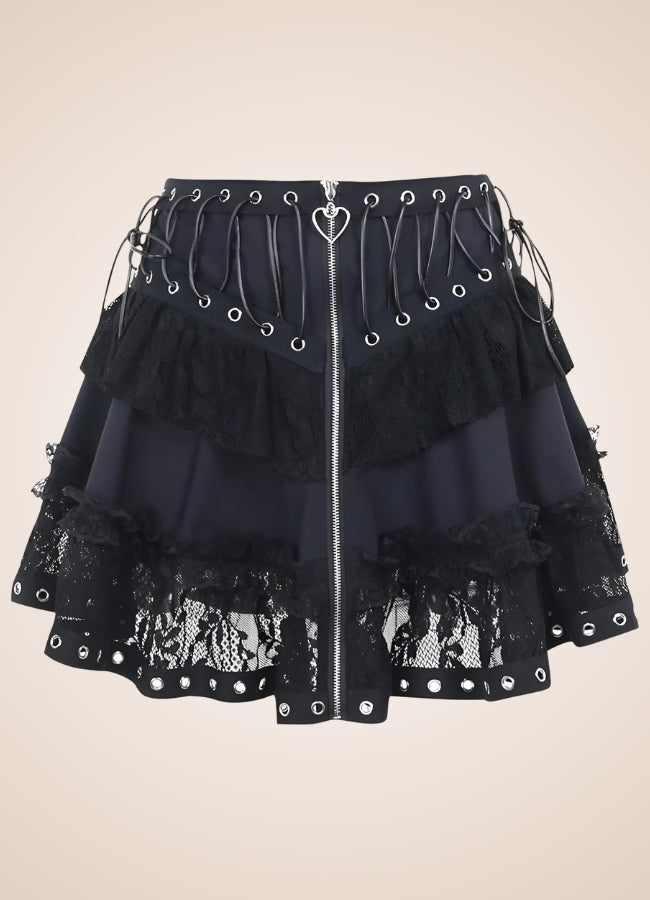 Steampunk Goth Mini Skirt UK