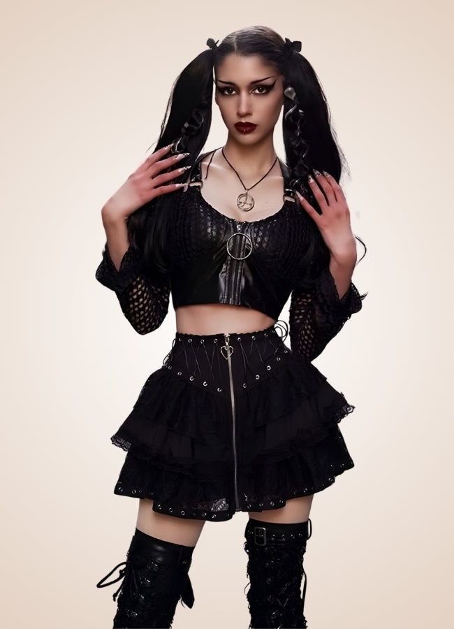 Steampunk Goth Mini Skirt UK