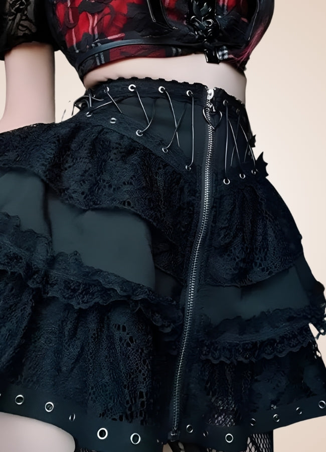 Steampunk Goth Mini Skirt UK