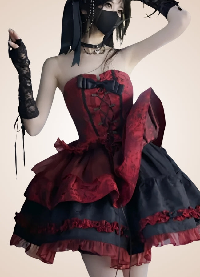 Steampunk Goth Ruffled Lolita Dress UK