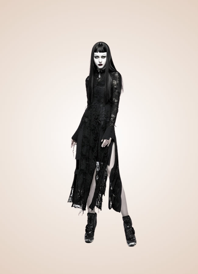 Steampunk Gothic Long Sleeve Dress UK