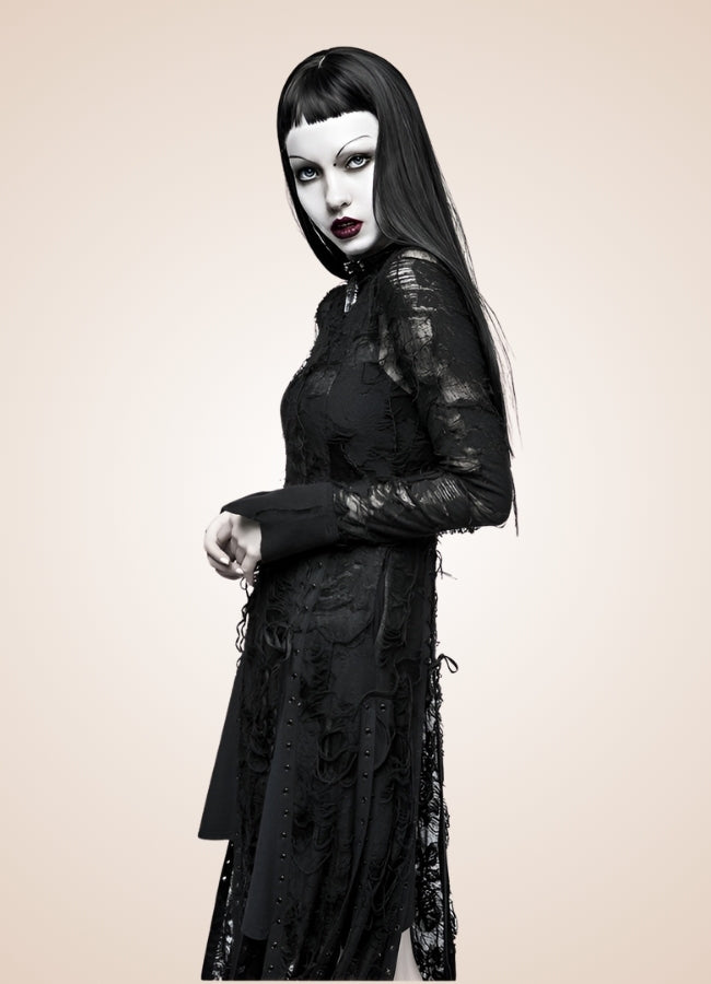 Steampunk Gothic Long Sleeve Dress UK