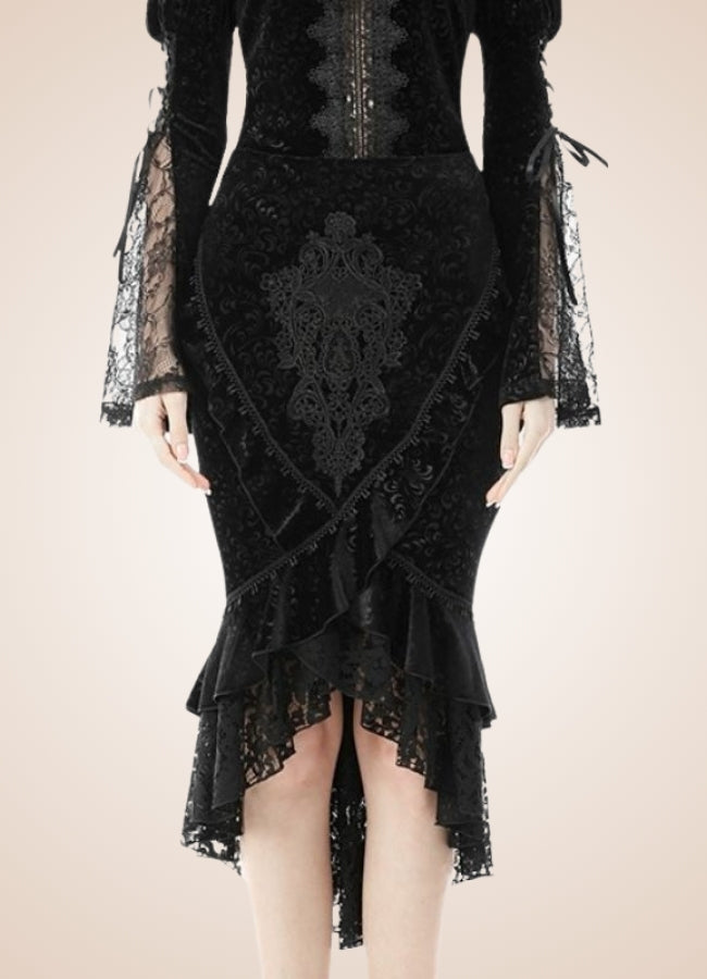 Steampunk Gothic Trumpet Skirt UK
