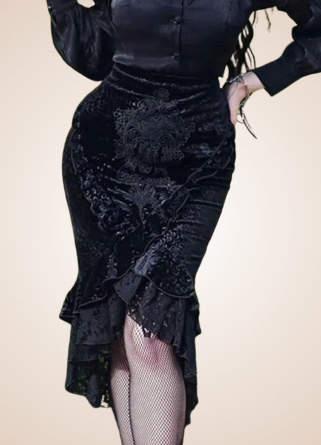 Steampunk Gothic Trumpet Skirt UK