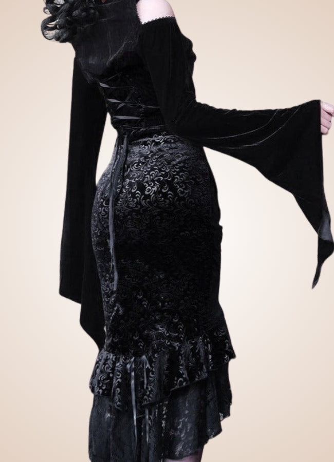 Steampunk Gothic Trumpet Skirt UK