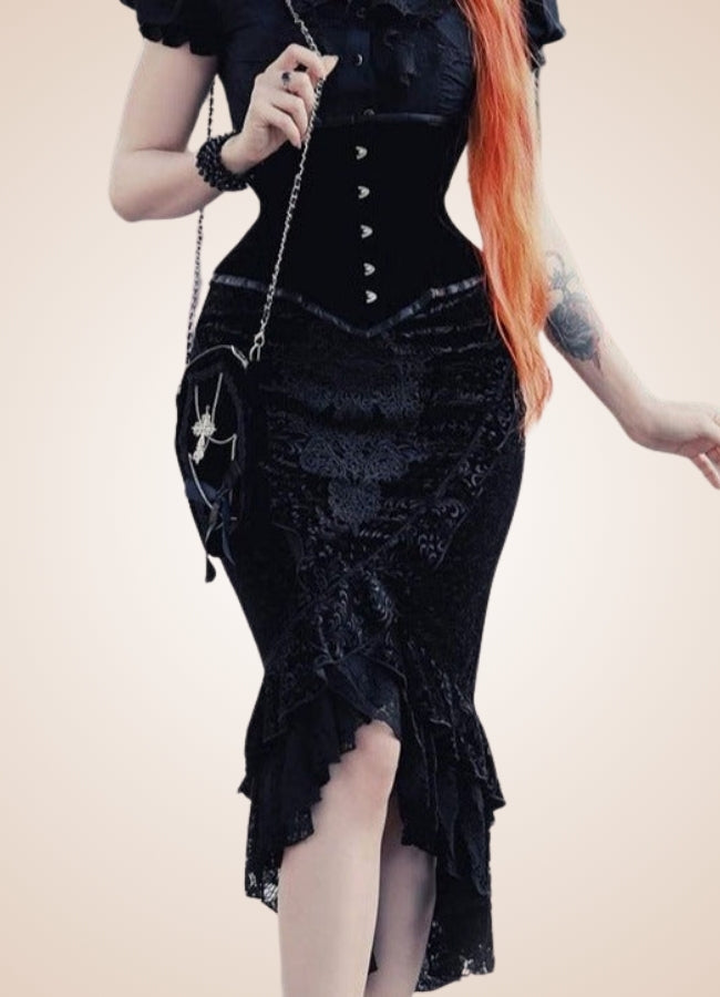 Steampunk Gothic Trumpet Skirt UK