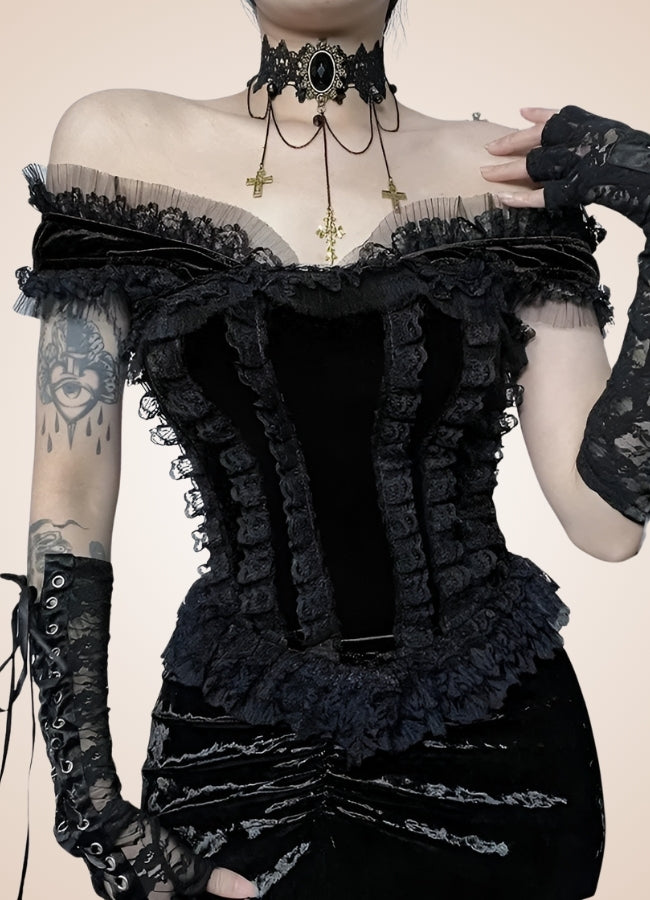 Steampunk Gothic Velvet Top UK