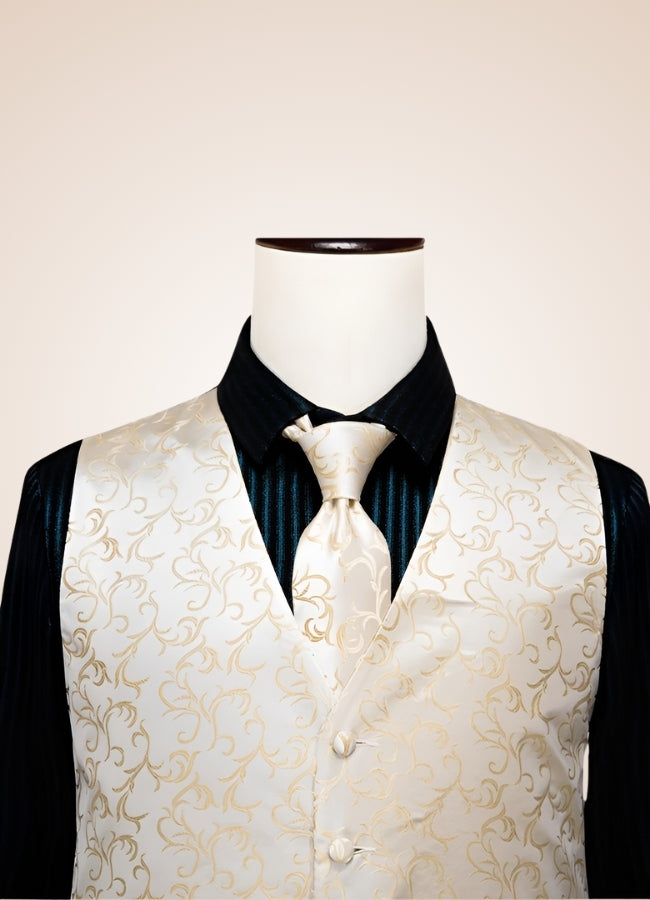 Steampunk Ivory Suit Vest UK