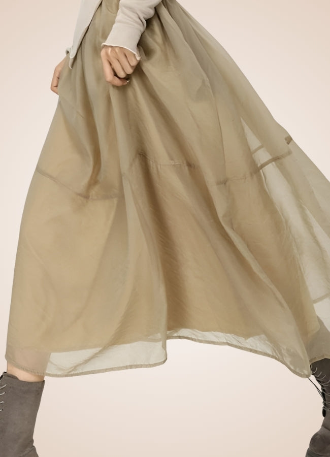 Steampunk Khaki Long Skirt UK