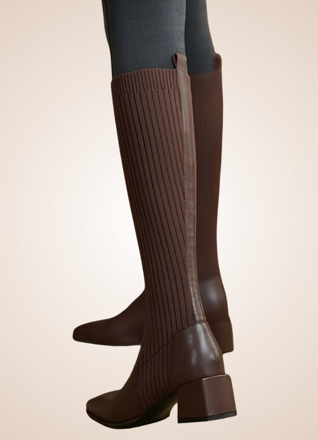 Steampunk Knee High Knit Boots UK
