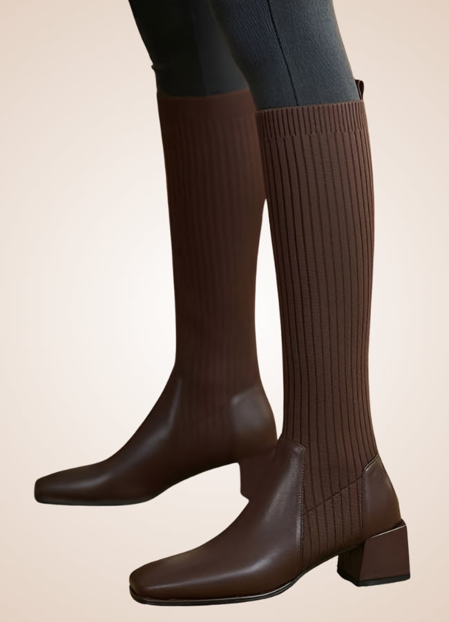 Steampunk Knee High Knit Boots UK