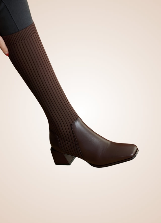 Steampunk Knee High Knit Boots UK