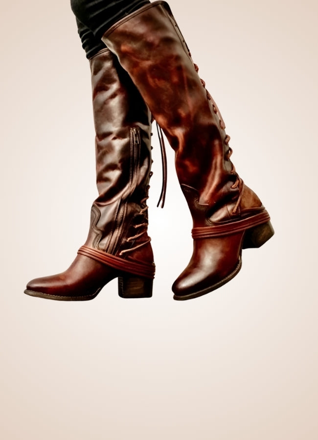 Steampunk Knee High Lace Boots UK