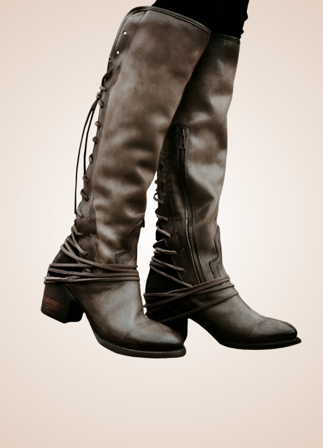 Steampunk Knee High Lace Boots UK