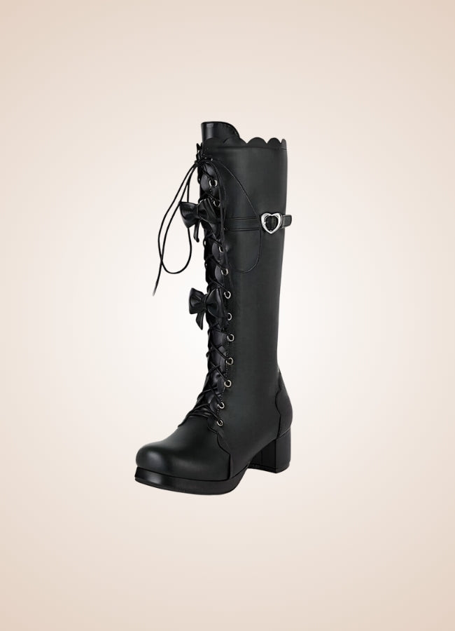 Steampunk Lace Up Lolita Boots UK