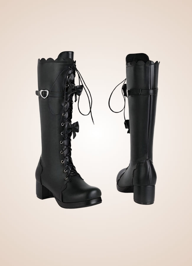Steampunk Lace Up Lolita Boots UK
