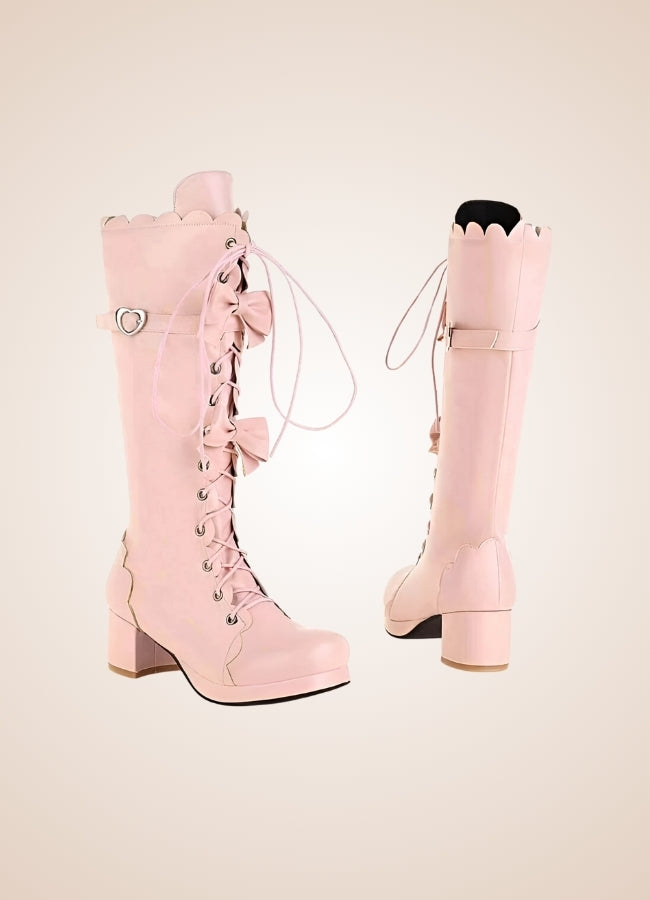 Steampunk Lace Up Lolita Boots UK