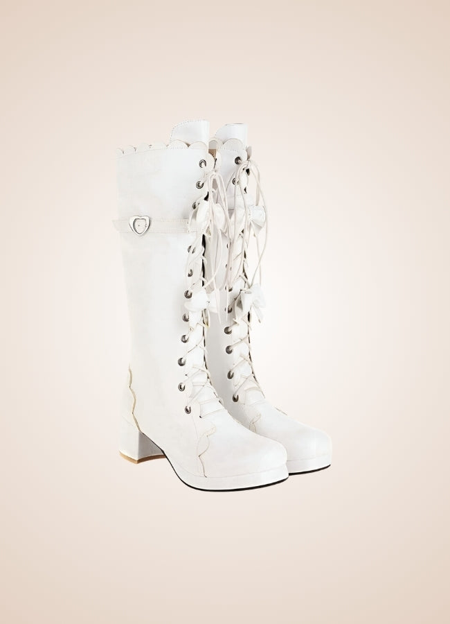 Steampunk Lace Up Lolita Boots UK