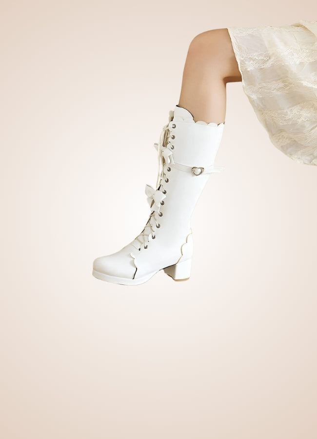 Steampunk Lace Up Lolita Boots UK