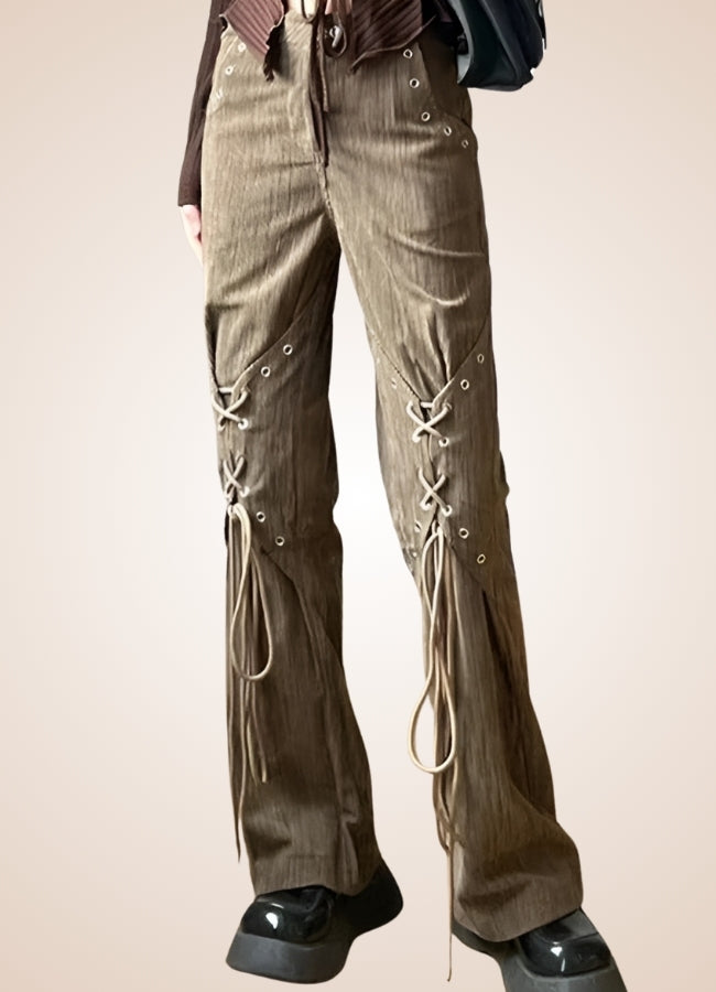 Steampunk Lace Up Pants UK