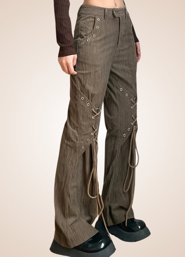 Steampunk Lace Up Pants UK