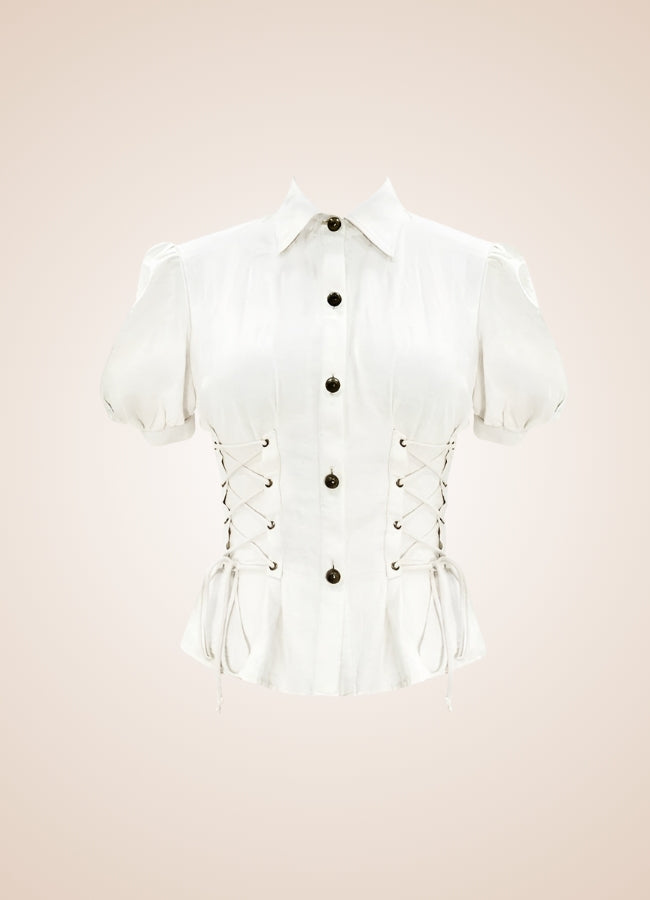 Steampunk Lace Up Top UK