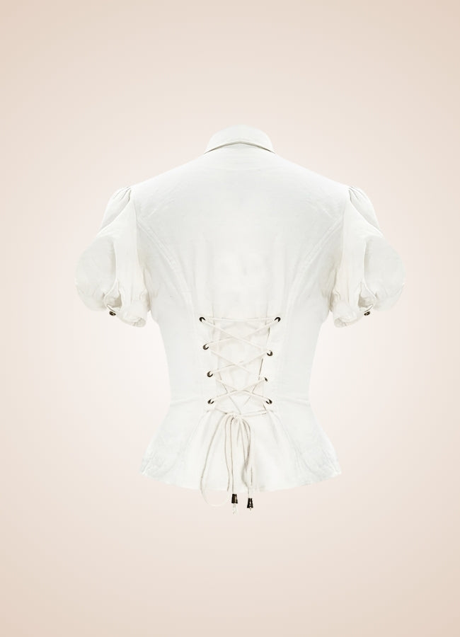 Steampunk Lace Up Top UK