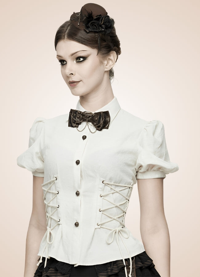 Steampunk Lace Up Top UK