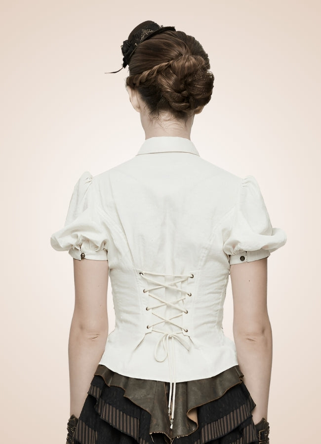 Steampunk Lace Up Top UK