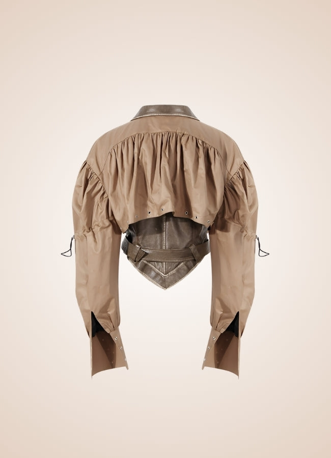 Steampunk Leather Crop Top Jacket UK
