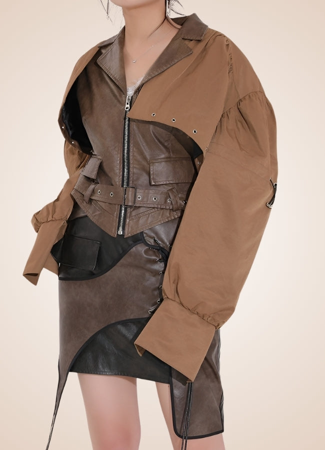 Steampunk Leather Crop Top Jacket UK