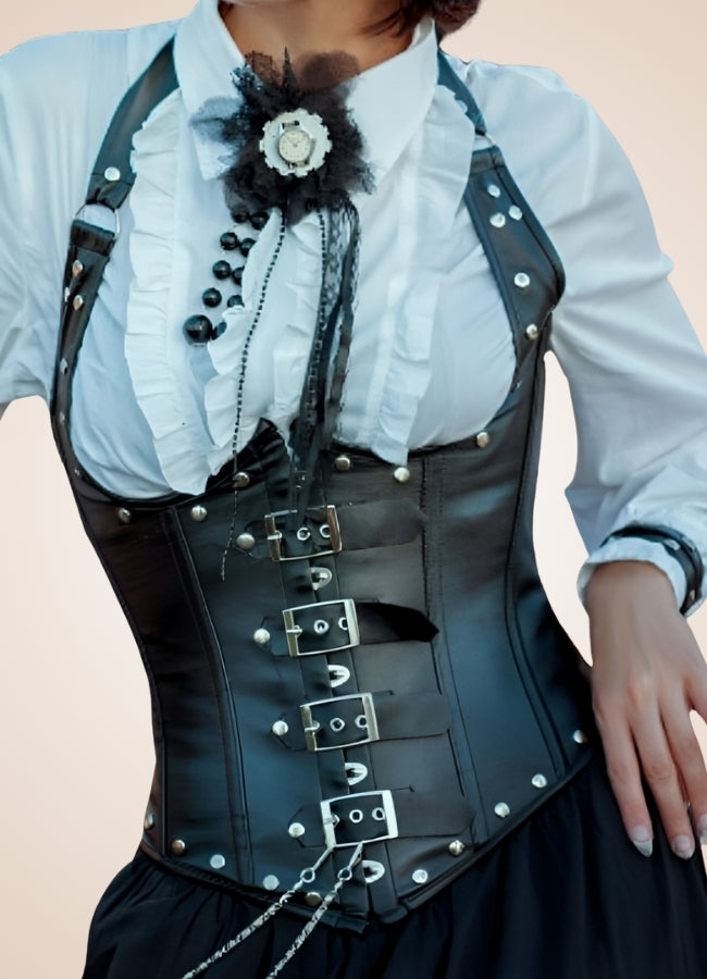 Steampunk Leather Gothic Corset UK
