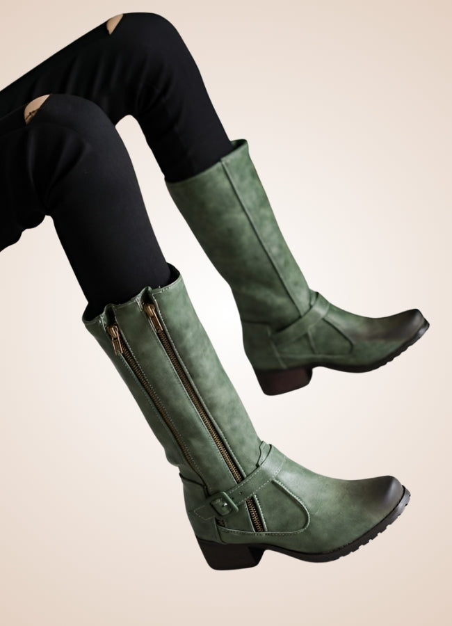 Steampunk Low Block Heel Boots UK