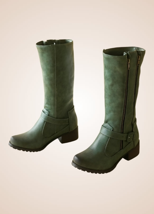 Steampunk Low Block Heel Boots UK