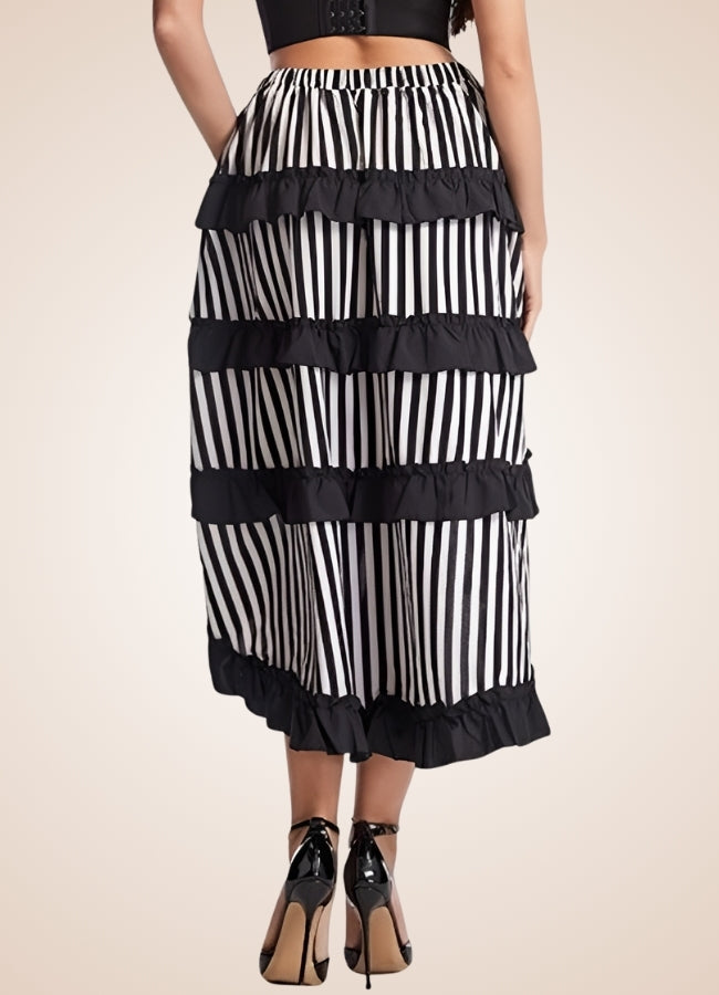 Steampunk Medieval Stripped Skirt UK