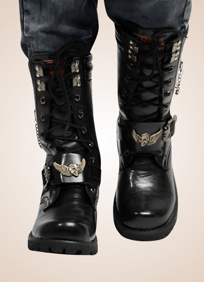 Steampunk Men's Long Tube Boots UK