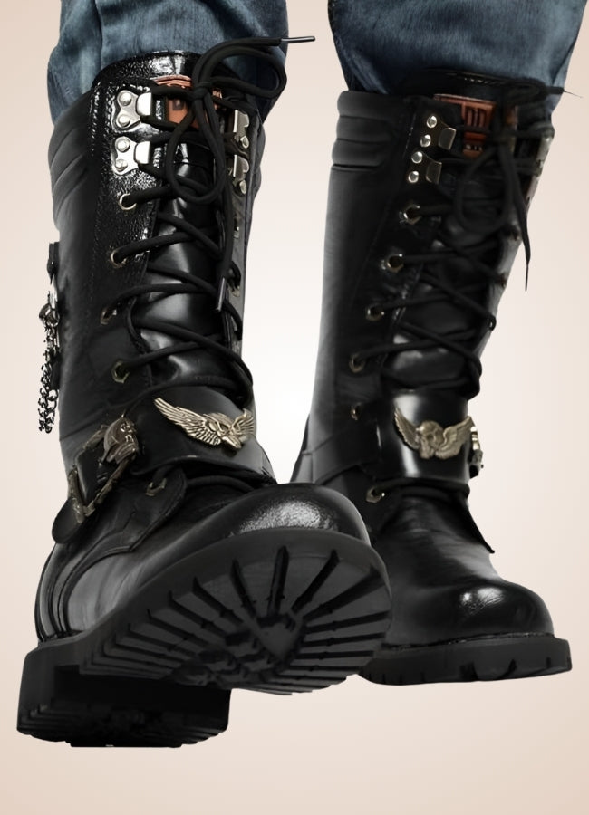 Steampunk Men's Long Tube Boots UK