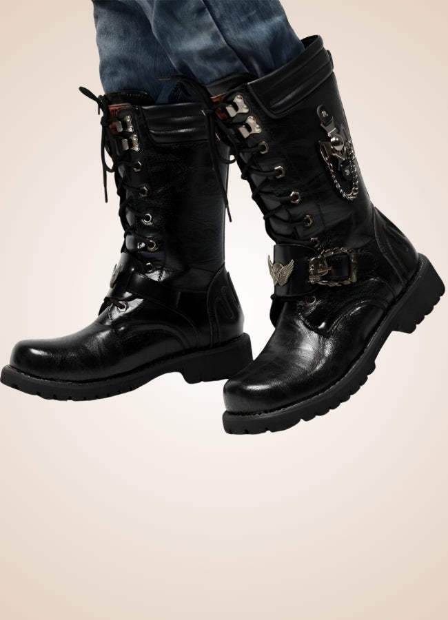 Steampunk Men's Long Tube Boots UK