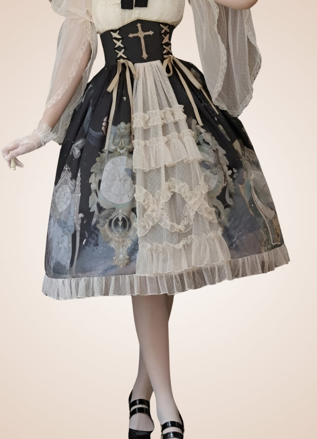 Steampunk Mesh Lolita Skirt UK
