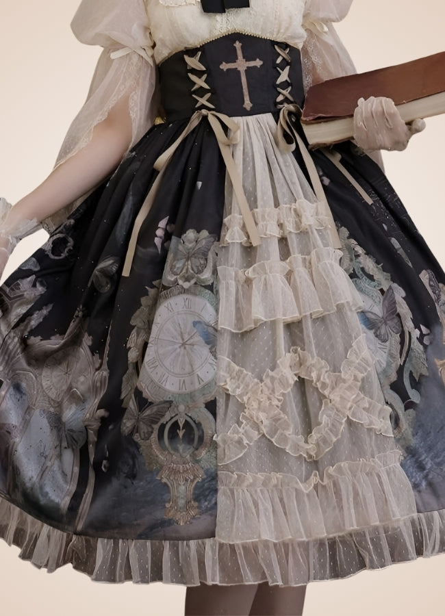 Steampunk Mesh Lolita Skirt UK