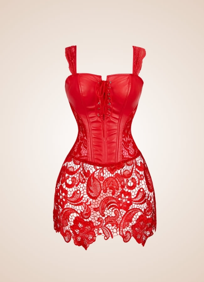 Steampunk Mesh Long Corset UK