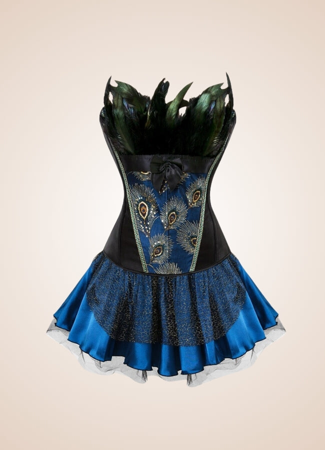 Steampunk Peacock Corset Dress UK