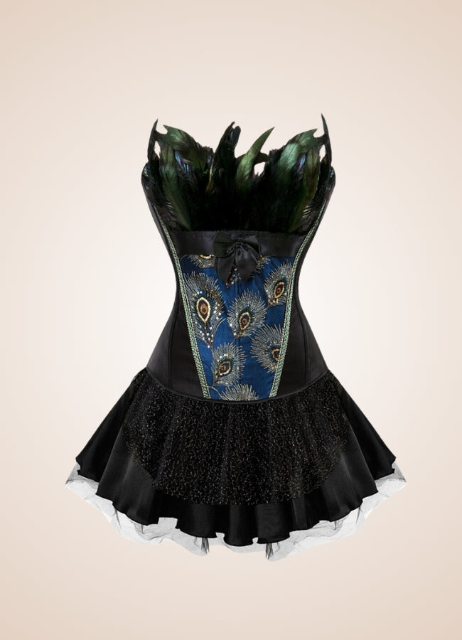 Steampunk Peacock Corset Dress UK