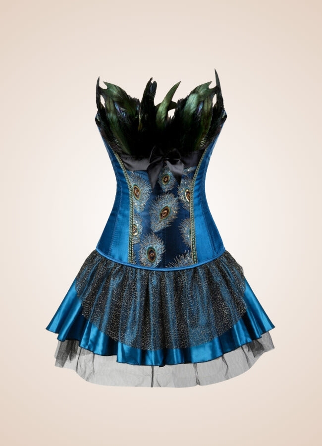 Steampunk Peacock Corset Dress UK