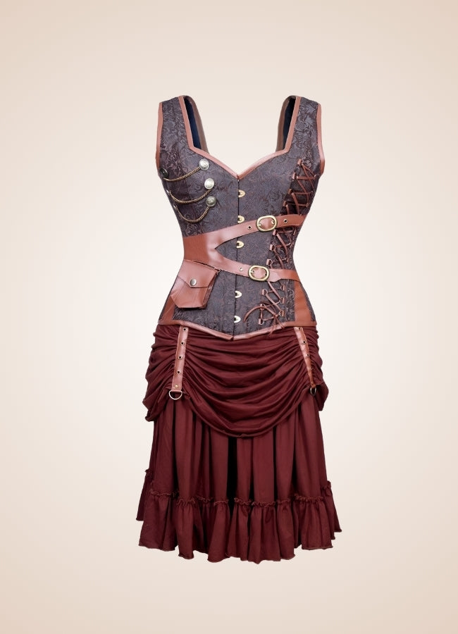 Steampunk Pirate Pocket Corset Dress UK
