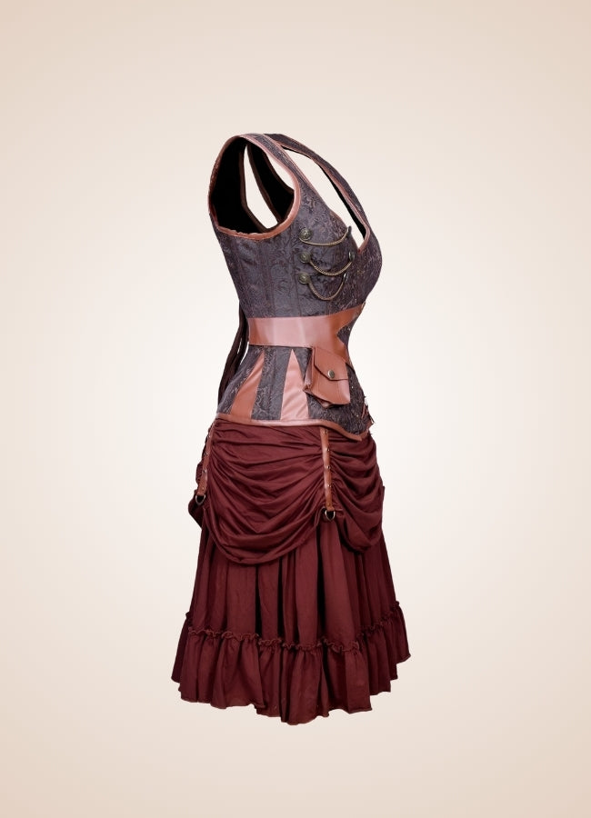 Steampunk Pirate Pocket Corset Dress UK